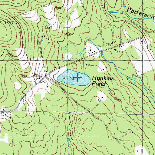 Topographic Map of Hunkins Pond, NH
