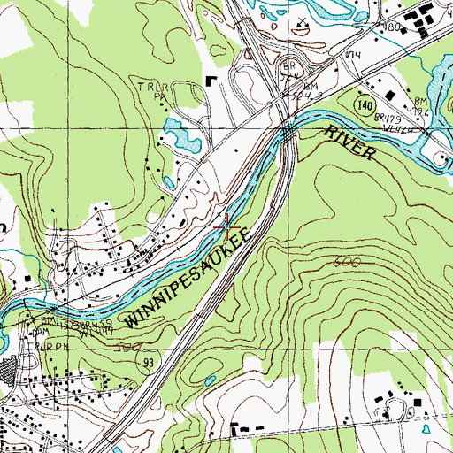 Topographic Map of Hunt Brook, NH