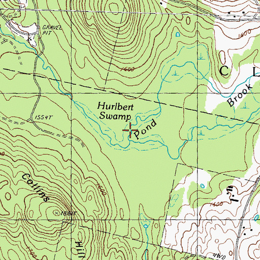 Topographic Map of Hurlbert Swamp, NH