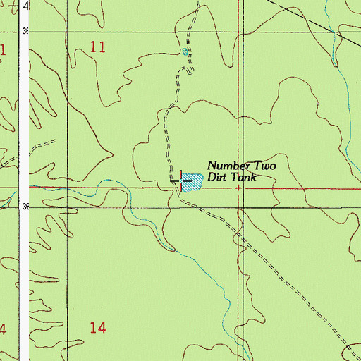 Topographic Map of Number Two Dirt Tank, AZ