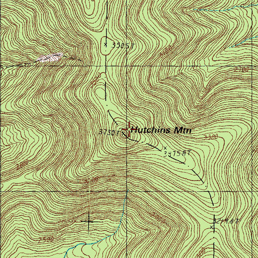 Topographic Map of Hutchins Mountain, NH