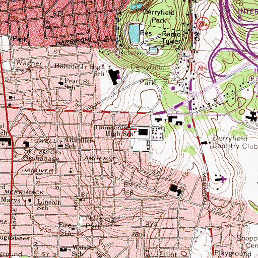 Topographic Map of Immaculata High School, NH