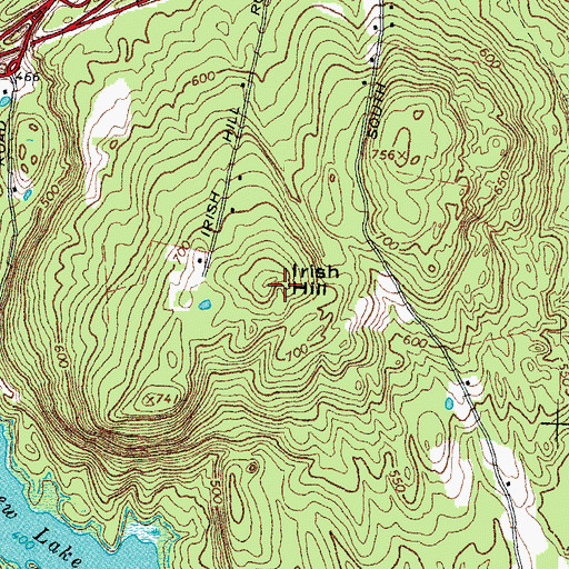 Topographic Map of Irish Hill, NH