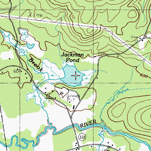 Topographic Map of Jackman Pond, NH
