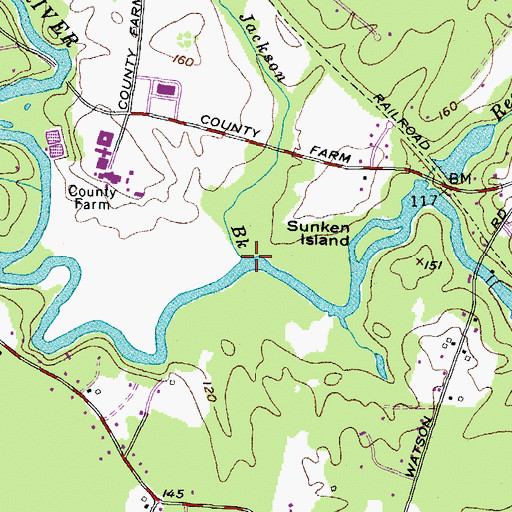 Topographic Map of Jackson Brook, NH