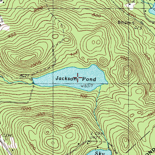Topographic Map of Jackson Pond, NH