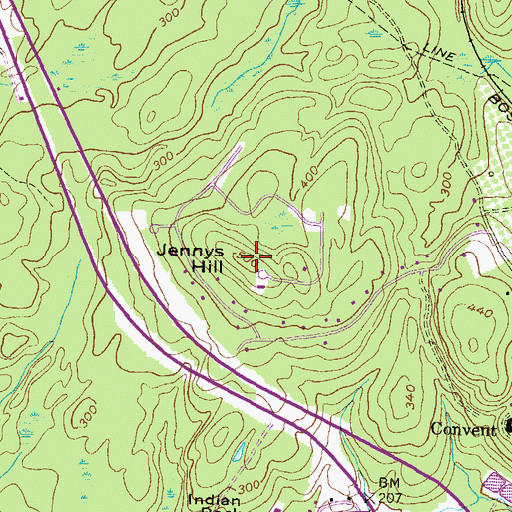 Topographic Map of Jennys Hill, NH