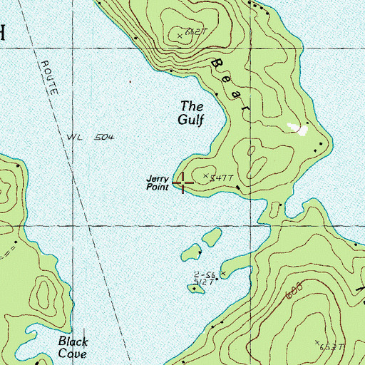Topographic Map of Jerry Point, NH