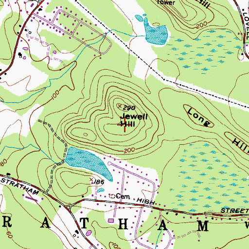 Topographic Map of Jewell Hill, NH