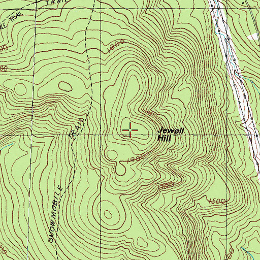 Topographic Map of Jewell Hill, NH