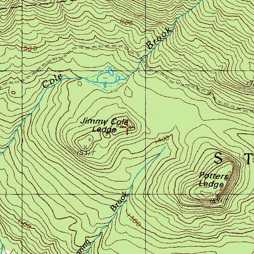 Topographic Map of Jimmy Cole Ledge, NH