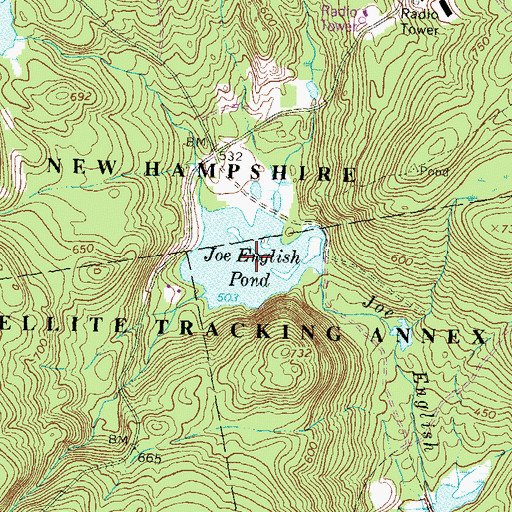Topographic Map of Joe English Pond, NH