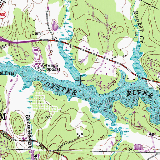 Topographic Map of Johnson Creek, NH