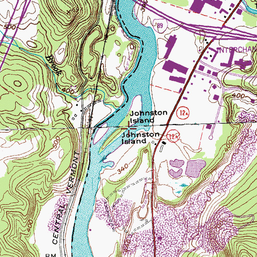 Topographic Map of Johnston Island, NH
