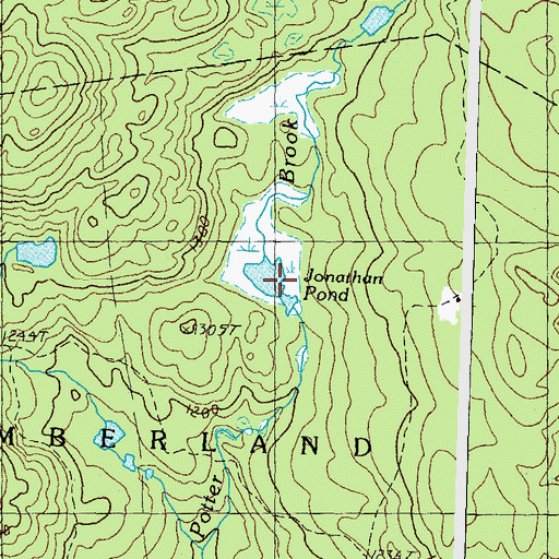 Topographic Map of Jonathan Pond, NH