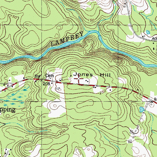 Topographic Map of Jones Hill, NH