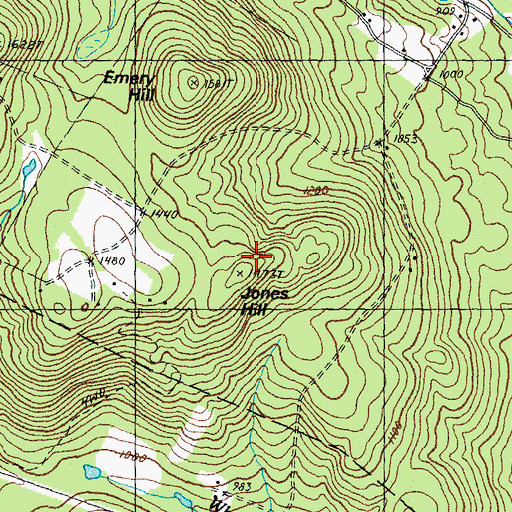 Topographic Map of Jones Hill, NH