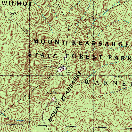 Topographic Map of Mount Kearsarge, NH