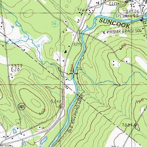 Topographic Map of Kelley Brook, NH