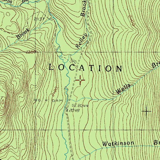 Topographic Map of Kelly Brook, NH