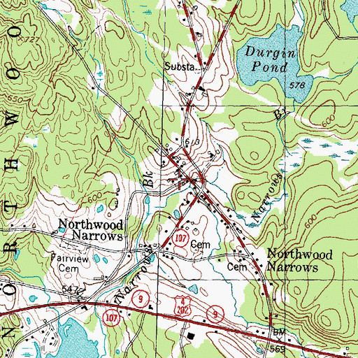 Topographic Map of Kelsey Brook, NH