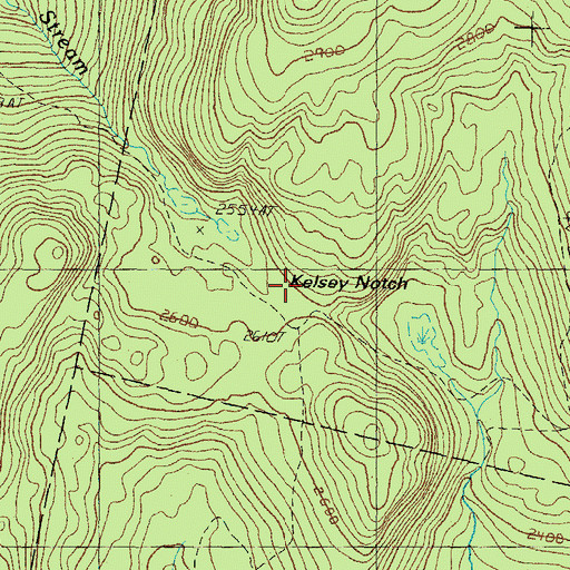 Topographic Map of Kelsey Notch, NH