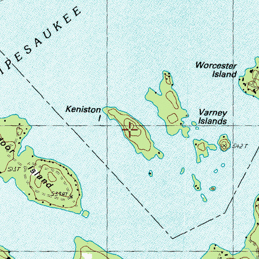 Topographic Map of Keniston Island, NH