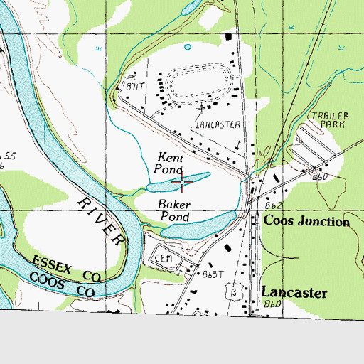 Topographic Map of Kent Pond, NH