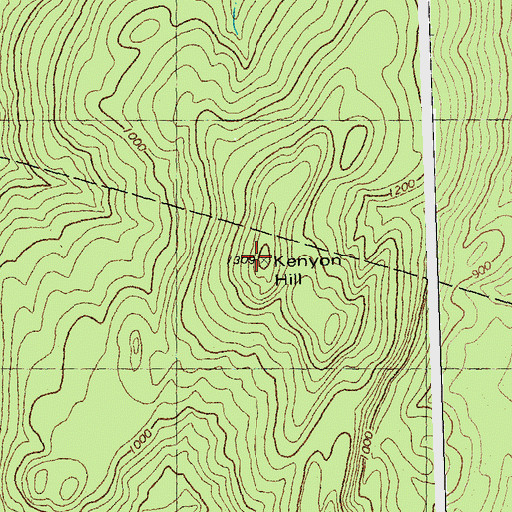 Topographic Map of Kenyon Hill, NH
