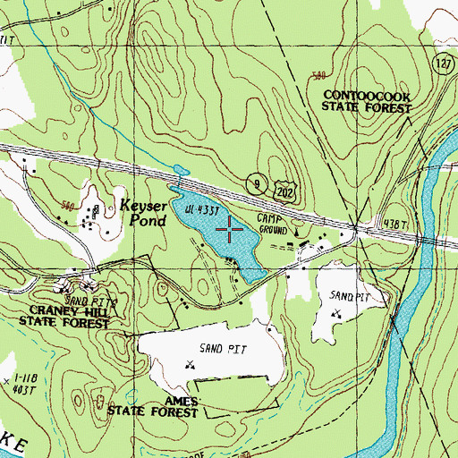 Topographic Map of Keyser Pond, NH