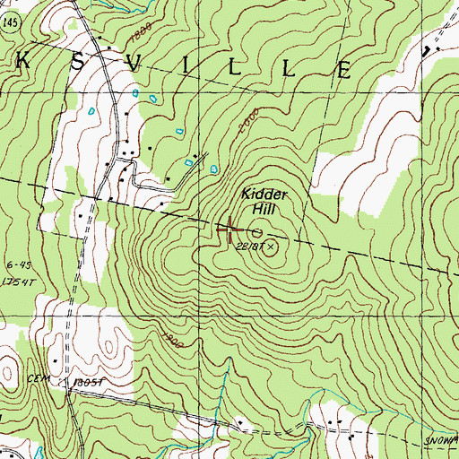 Topographic Map of Kidder Hill, NH