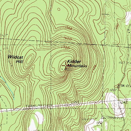 Topographic Map of Kidder Mountain, NH