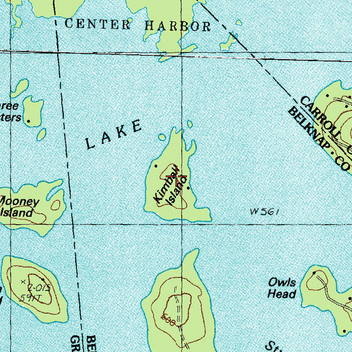 Topographic Map of Kimball Island, NH