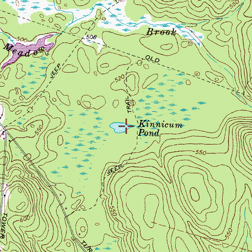 Topographic Map of Kinnicum Pond, NH