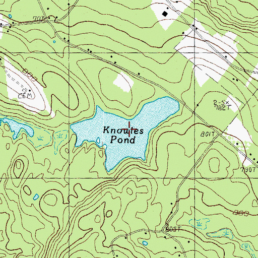 Topographic Map of Knowles Pond, NH