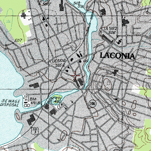 Topographic Map of Laconia, NH