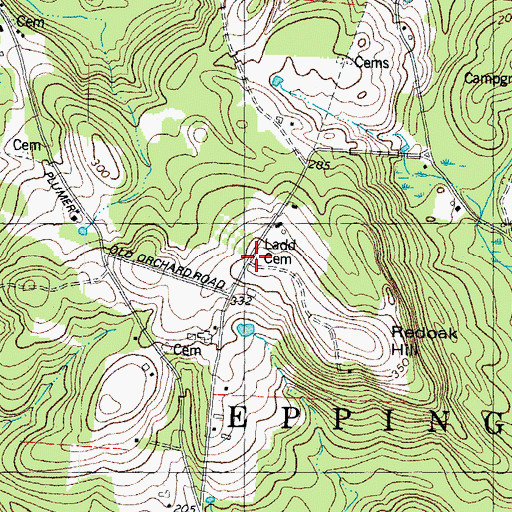 Topographic Map of Ladd Cemetery, NH