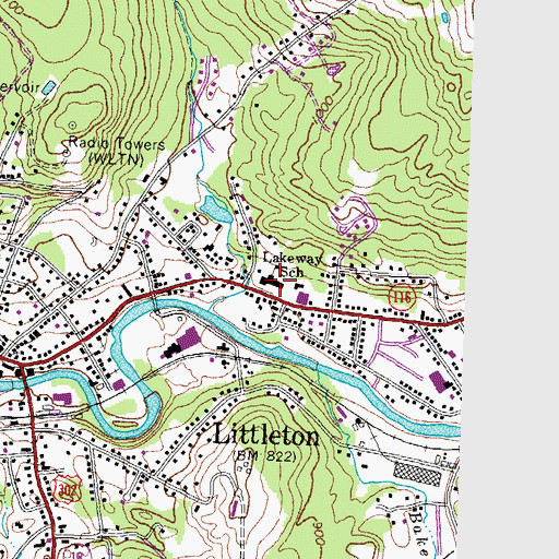 Topographic Map of Mildred C Lakeway School, NH