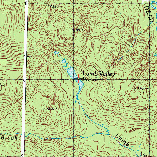 Topographic Map of Lamb Valley Pond, NH