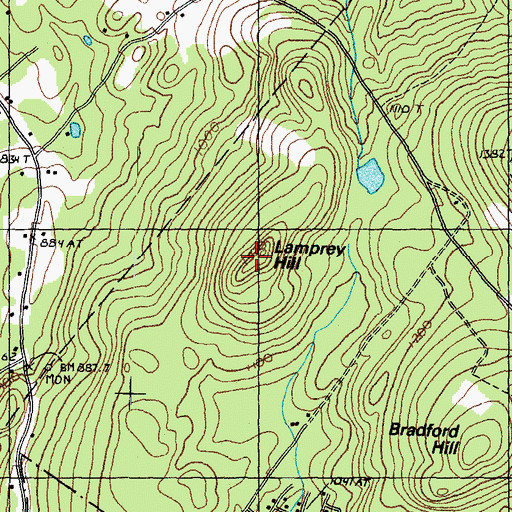 Topographic Map of Lamprey Hill, NH