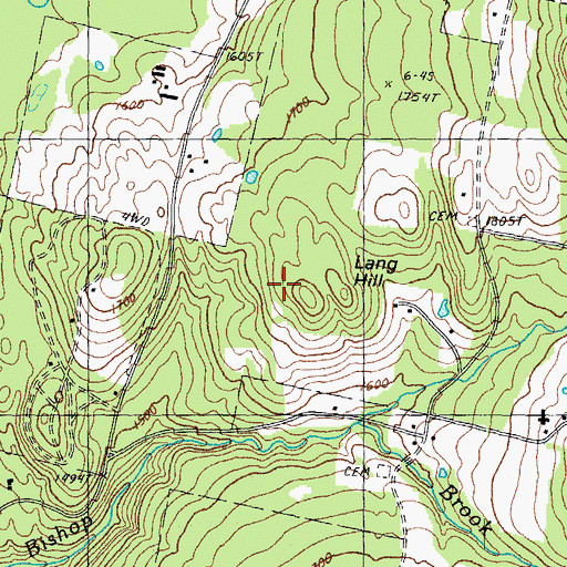 Topographic Map of Lang Hill, NH