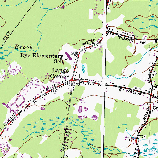 Topographic Map of Langs Corner, NH