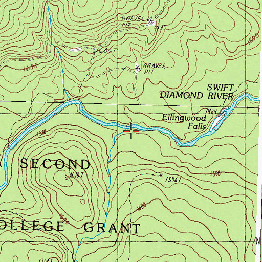 Topographic Map of Larrys Brook, NH