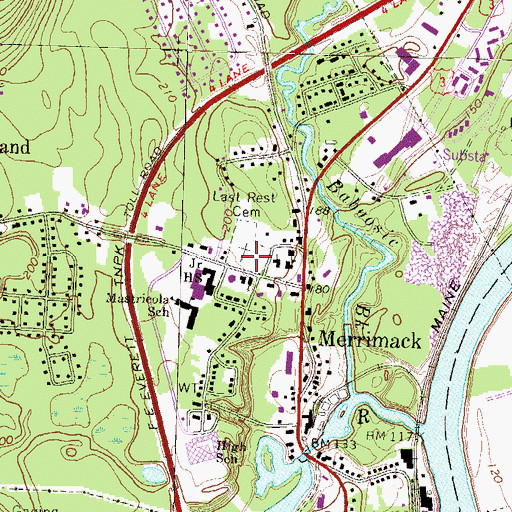 Topographic Map of Last Rest Cemetery, NH