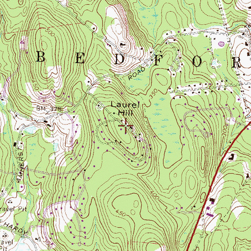 Topographic Map of Laurel Hill, NH