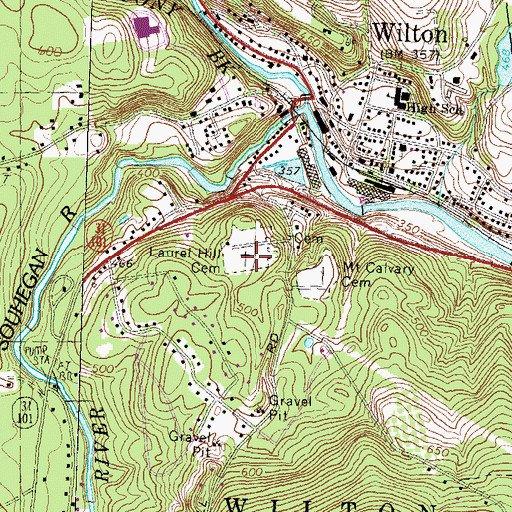 Topographic Map of Laurel Hill Cemetery, NH