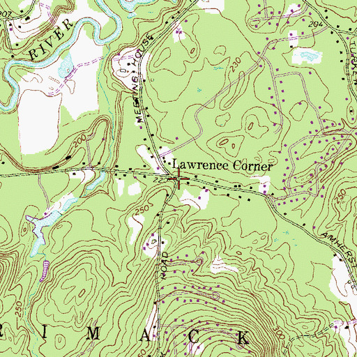 Topographic Map of Lawrence Corner, NH