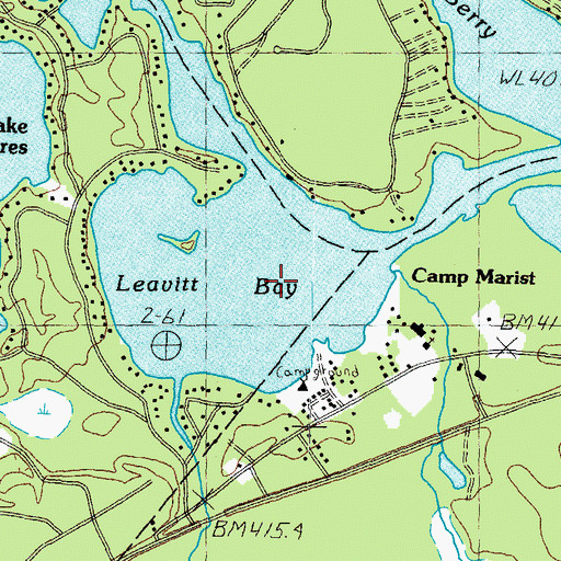 Topographic Map of Leavitt Bay, NH