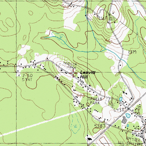 Topographic Map of Leavitt Hill, NH