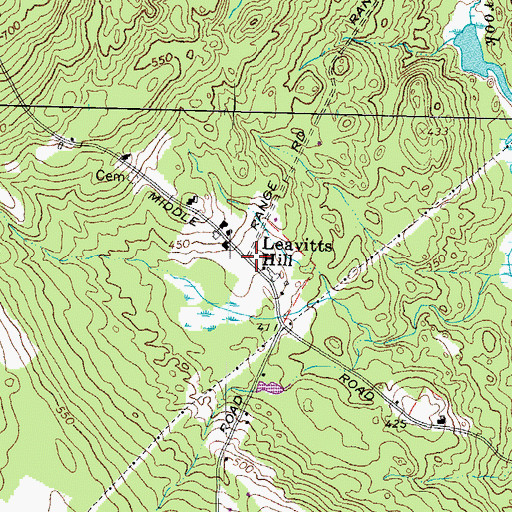 Topographic Map of Leavitts Hill, NH